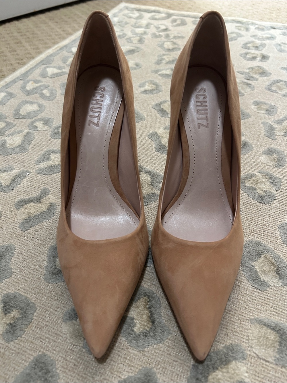SCHUTZ Tan Suede Pointed-Toe Pumps